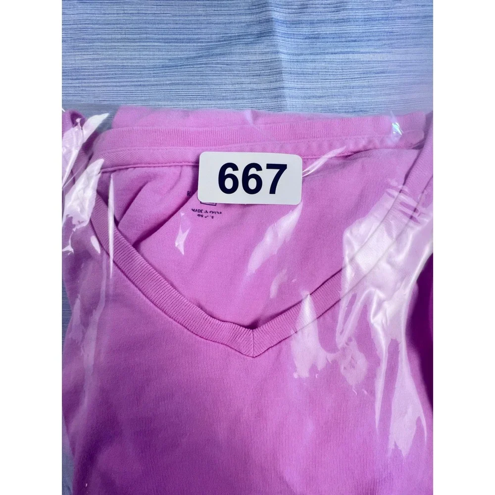 Polo Ralph Lauren Mens Pink V-Neck T-Shirt XLT Tall Blue Pony Logo Cotton Tee